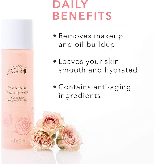 100% Pure Rose Micellar Cleansing Water