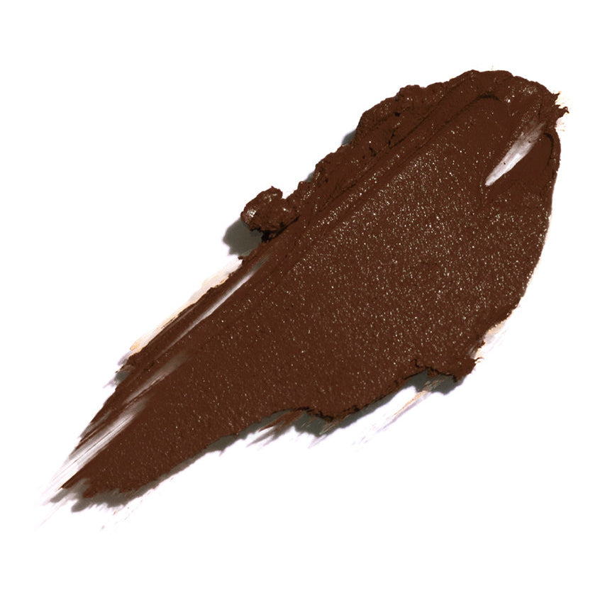 Brown makeup swatch on a white background